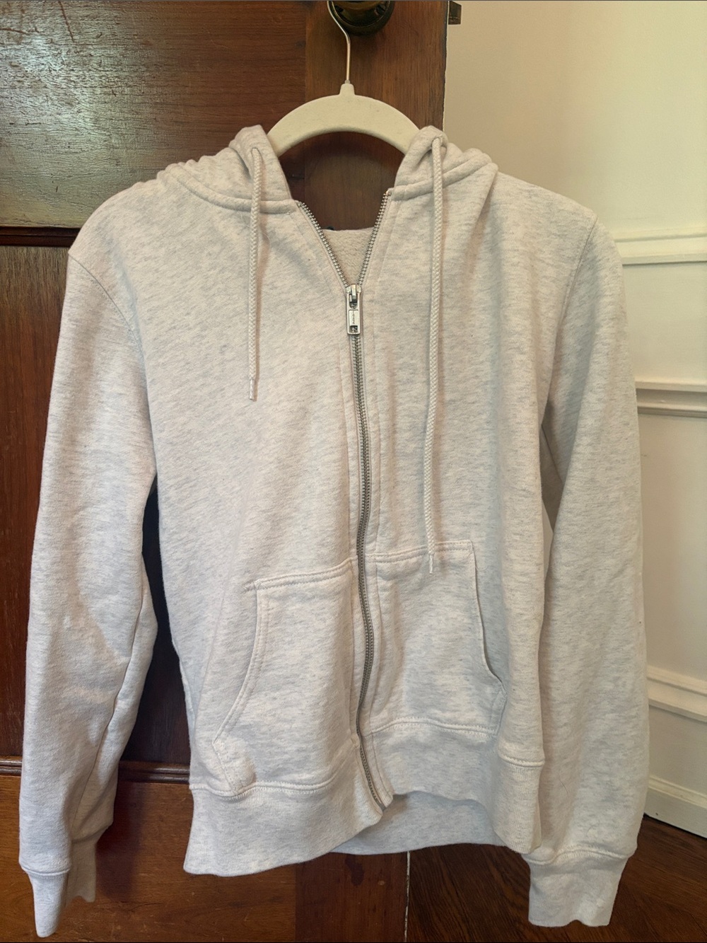 Brandy Melville Light Gray Zip Hoodie